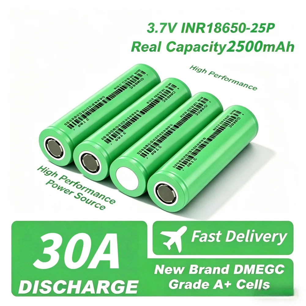 INR 18650-25P 3.7V 2500mAh High-power Rechargeable Lithium-ion Battery Cell For Battery Pack