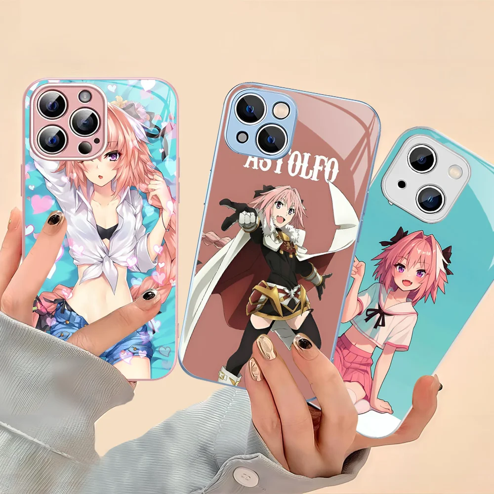 Astolfo Anime Girl Phone Case Tempered Glass For Iphone 14 13 12 11 Pro Mini XS MAX 14Plus X XS XR Fundas image 6