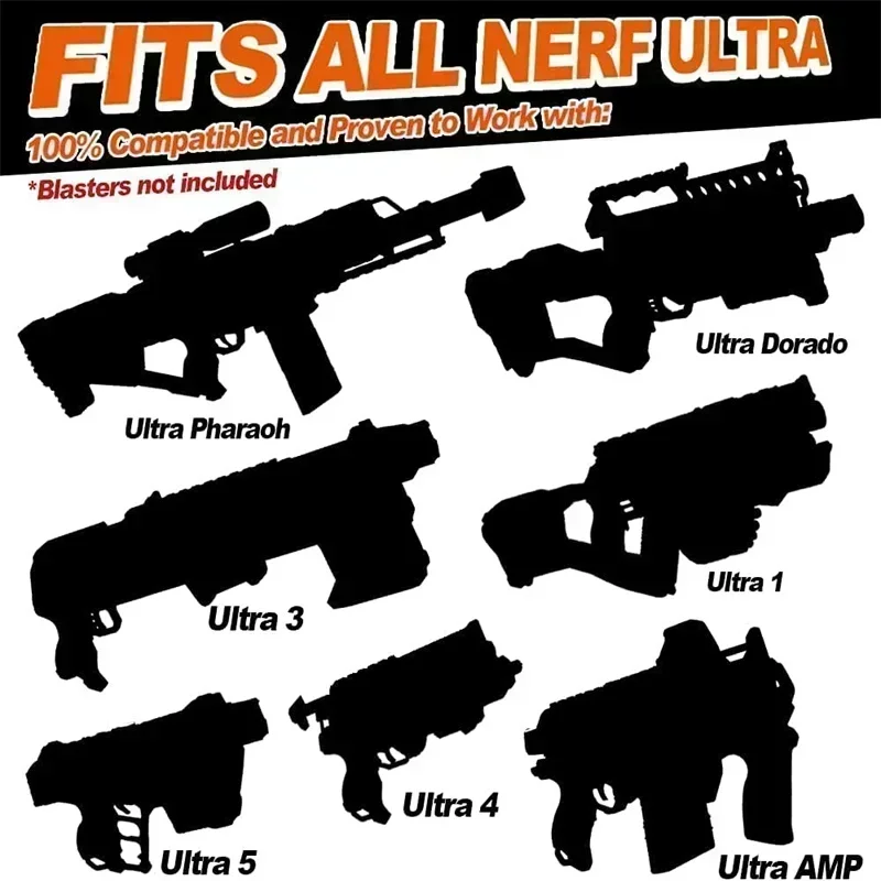80 pièces nouvelles balles noires pour pistolets jouets Nerfss Ultra, Pack de recharge, l'ultime dans les fléchettes, jeu de Sniper, Compatible uniquement Ultra BlasterA