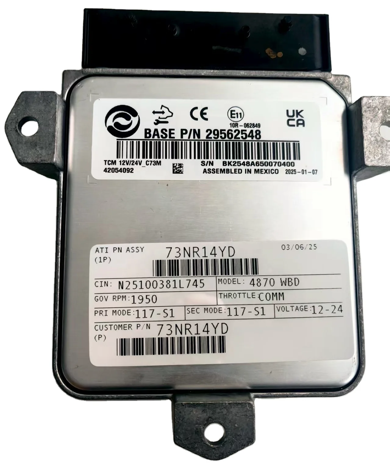 

29562548 Alison Transmission 4800 C73M TCM Control Module 28680946 With Program