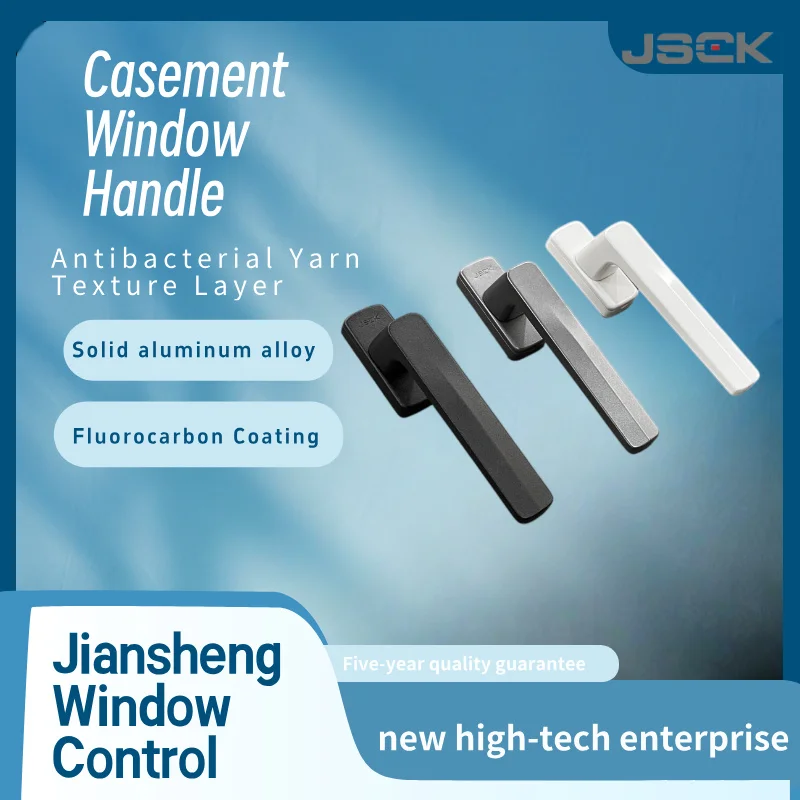 

Modern Design Fluorocarbon Coating Window Handle Lock Mechanical Click Sound Stainless Steel for Aluminum Casement Windows Doors