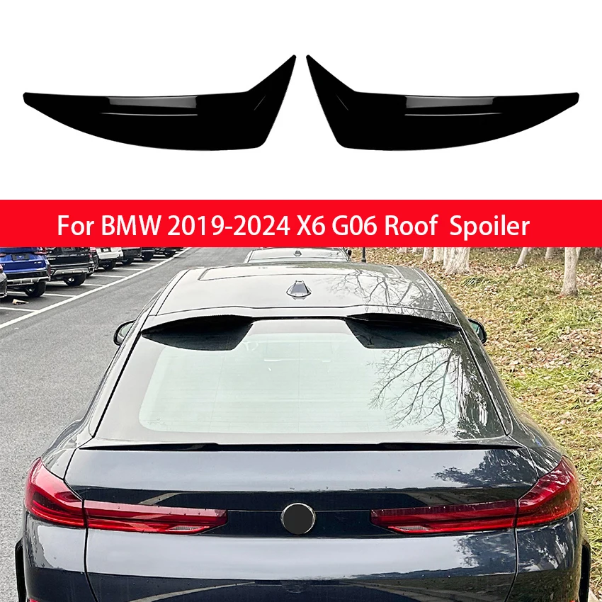 

For BMW 2019-2024 X6 G06 Rear Roof Spoiler Tail Wing Lip By Gloss Black Carbon Fiber ABS Exterior Tuning Accessories