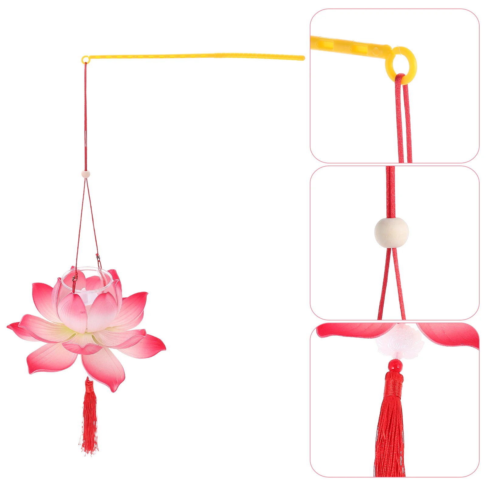 Zestaw DIY do tworzenia lampionów, styl lotosu, kolorowe frędzle, dekoracyjny wisiorek na Nowy Rok, festiwal, dekoracja domu, rękodzieło.