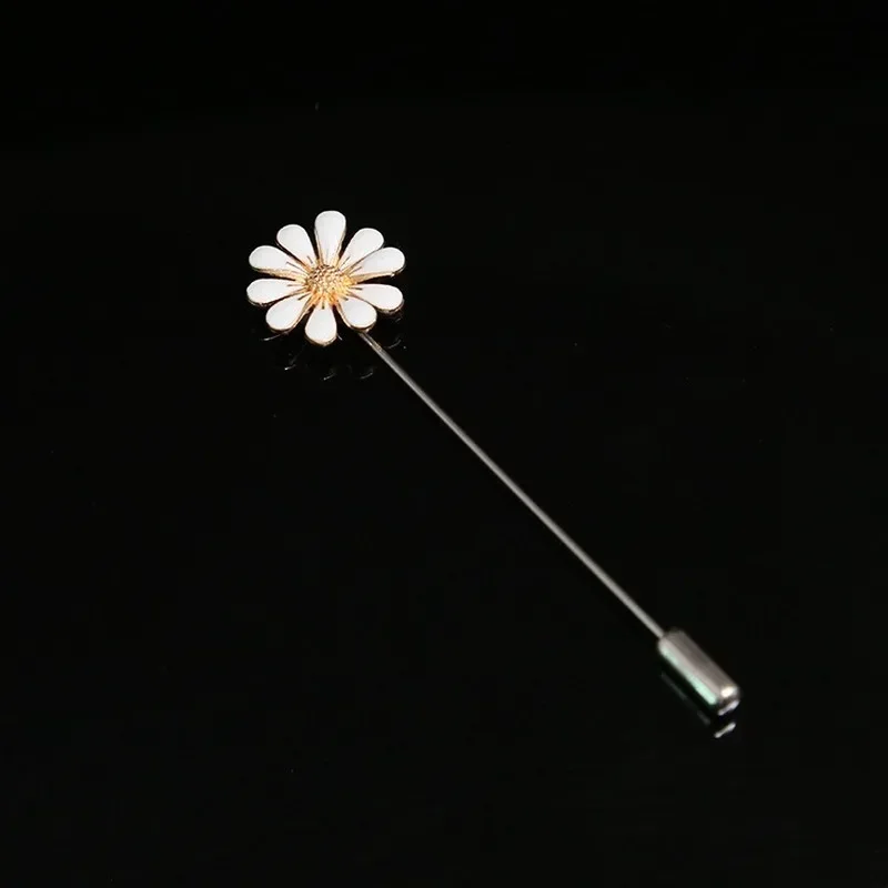 Fashion New Daisy Brooch Sun Flower Long Needle Pin and Brooches for Women Shawl Sweater Lapel Pin Collar Jewelry Accessories