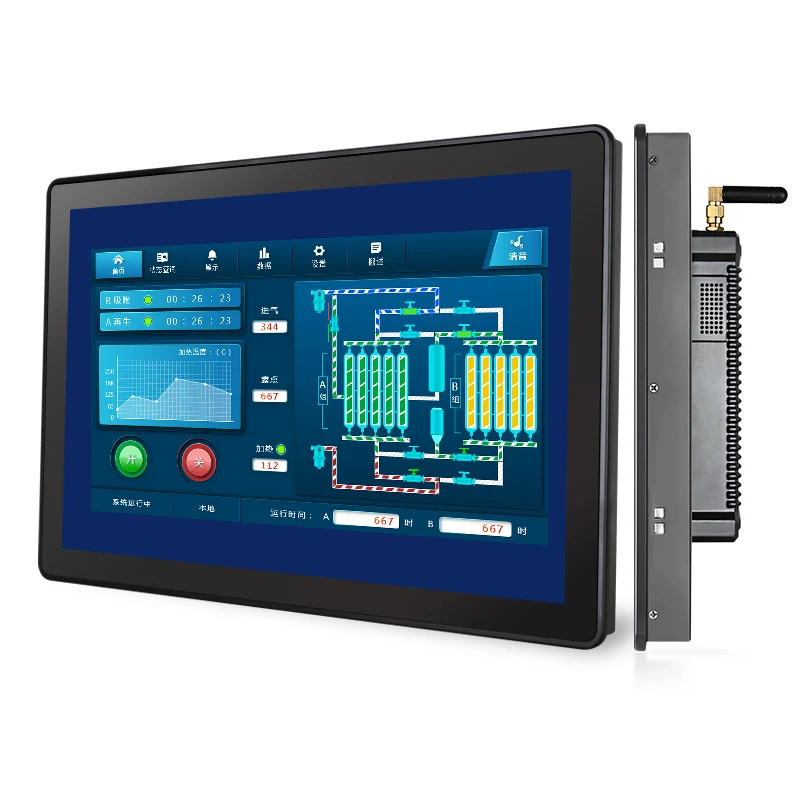 10.1 Inch Heavy Industrial Panel PC X86 J1900 J4125 J6412 I3/i5/i7 WIN7/8/10/11 Resistive Touch Screen All in One Pc Computer