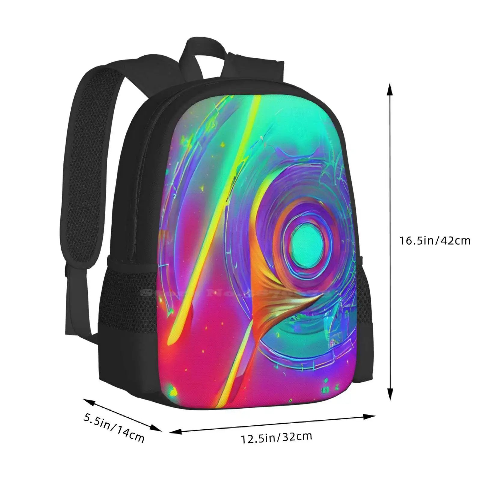 Rytmiczne uwięzienie nr 6-astralna kosmiczna ilustracja Ai-kosmiczne torby szkolne dla nastoletnich dziewcząt torby podróżne na laptopa holograficzne