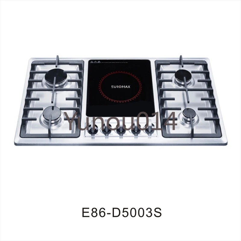 Built-in Large Gas Stove, 5 Burner Temperature, Glass Gas and Electric Gas Stove, Kitchen Appliances, Hot-selling