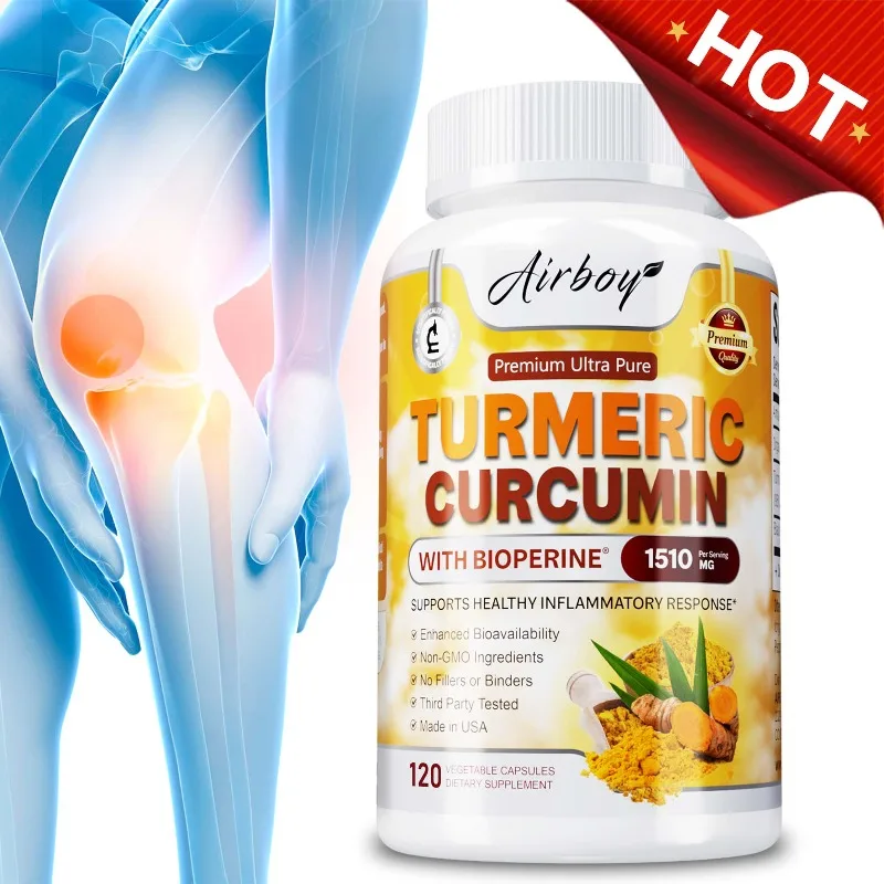 

Turmeric Curcumin Capsules - Natural Joint Support,Relieve Joint Pain, Support Brain Health & Heart Health