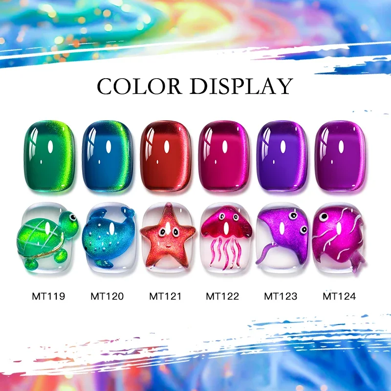 7 stücke Winter Feld Katze Magnetische Gel Nagellack Set Ozean Tier Katze Magnetische Design Semi Permanent UV Gel Lack Soak off Nägel