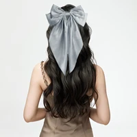 New Solid Color Bowknot Ribbon Hair Clip Women Large Bowknot Barrettes Girls Ponytail Clip Headband Hair Accessories Gifts - Image 5