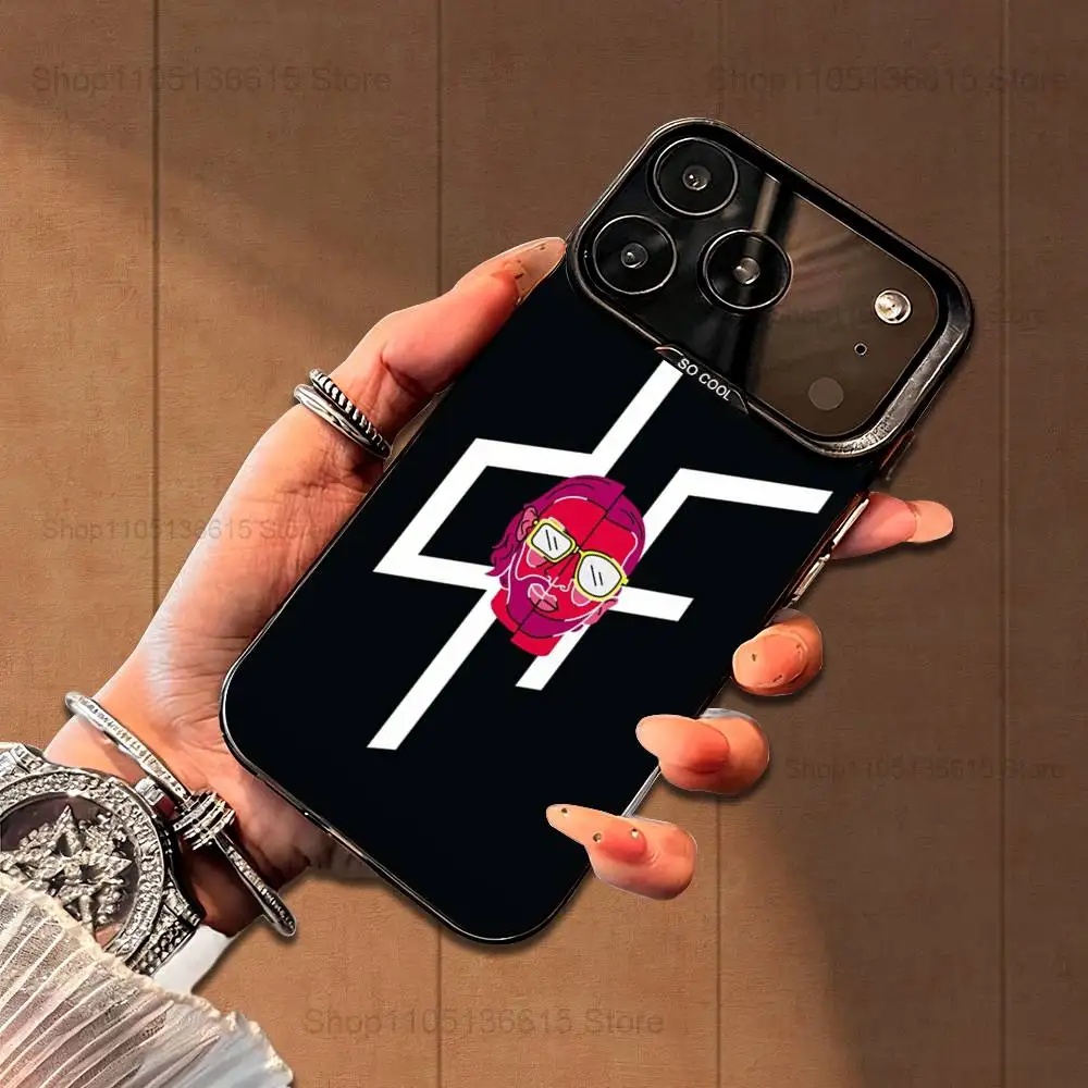 حافظة هاتف رائعة من مغني الراب P-PNL Q-QLF لهاتف iPhone 16,15,14,17,13,12,11,Mini,Pro,SE,XS,MAX,Air,Black غطاء سيليكون غير لامع #5