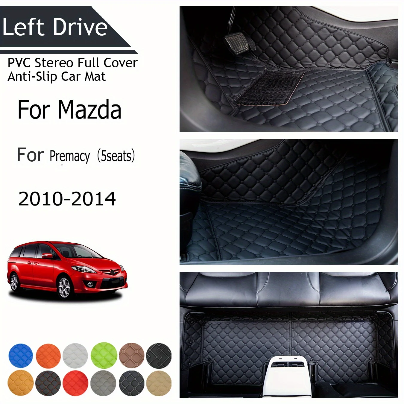 

【LHD】For Mazda For Premacy（5seats） 2010-2014 Three Layer PVC Stereo Full Cover Anti-Slip Car Mat Car Floor Mats Car Accessories