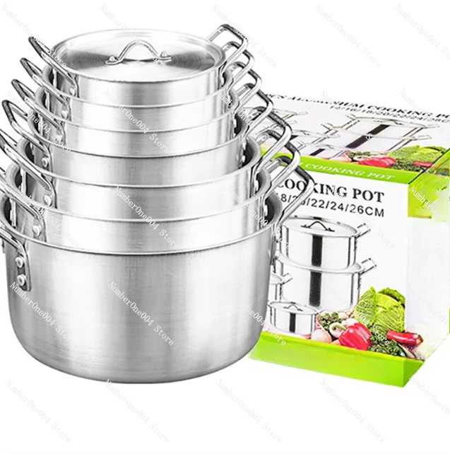 Sanding Aluminum Soup Pot Household Pots an Aluminum 7 Pieces Set Hotel Cookware 14 Pieces Set Aluminum Suit