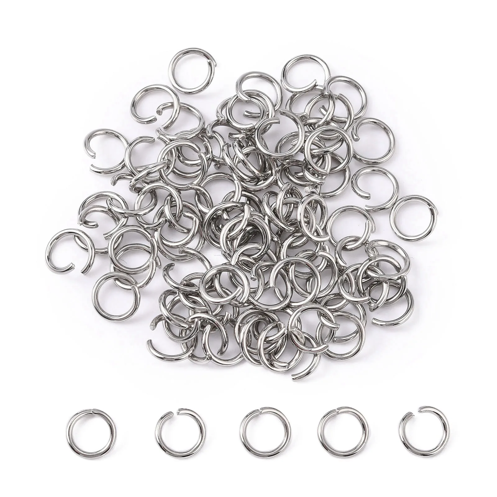 4000pcs 304 Stainless Steel Open Jump Rings Split Rings Metal Connector Jump Ring for Jewelry Making DIY Key Chain Bracelet