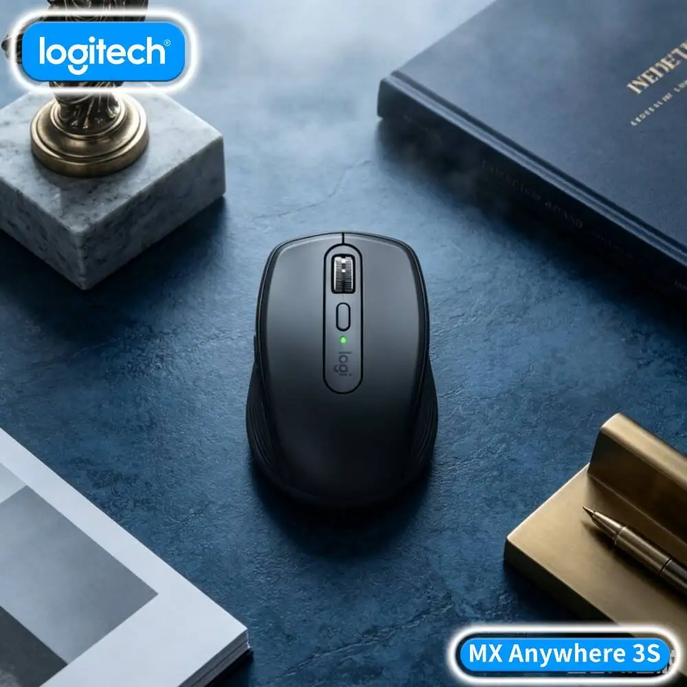 High-Precision MX Anywhere 3S - 8K DPI, USB-C Quick Charge, Silent Click, Ideal for Toy Material Research & Outdoor Desk