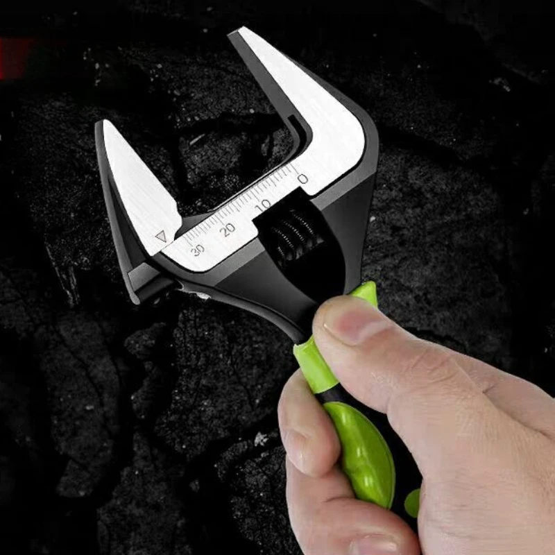 

Open-End Spanner Adjustable Wrench With Black Green Mixed Color Handle Plumbing Tool For Kitchen Bathroom Faucets Installation