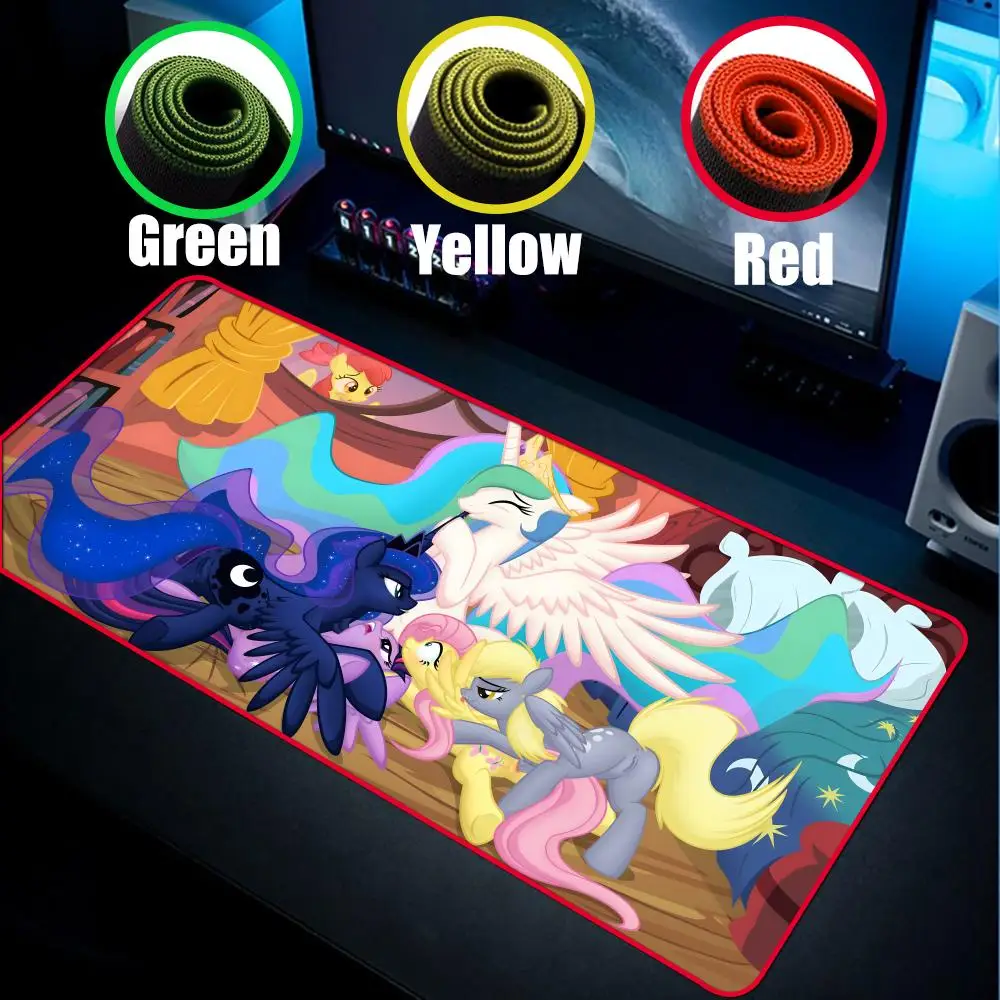 Cool L-Little P-Pony Mouse Pad 90x40cm Colorful Lock Edge Pure Natural Rubber Desktop Anti slip Large Mouse Pad