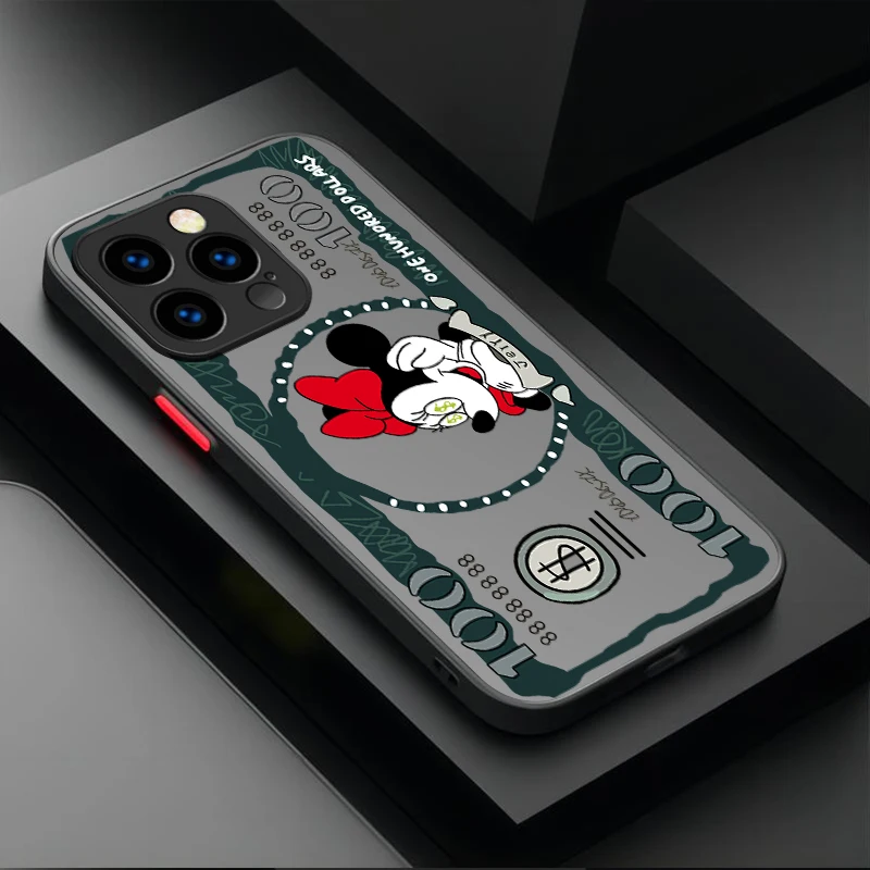 Disney Mickey Minnie Mouse Case For iPhone 15 14 13 12 11 Pro Max mini X XR XS 7 8 6 Plus SE 2020 Shockproof Matte Hard PC Cover