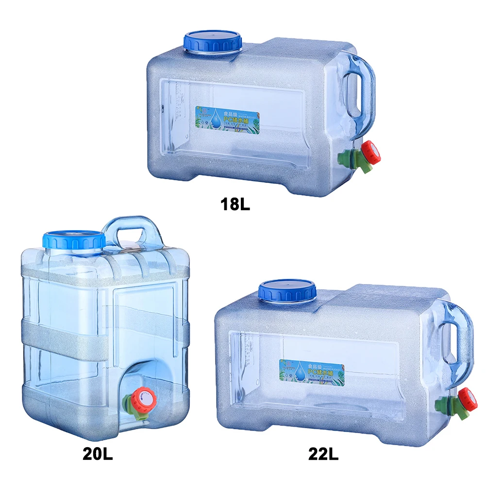 

18/20/22L Large-Capacity Water Container Water Storage Bucket Food Grade Storage Tanks With Faucet Outdoor Camping Accessories