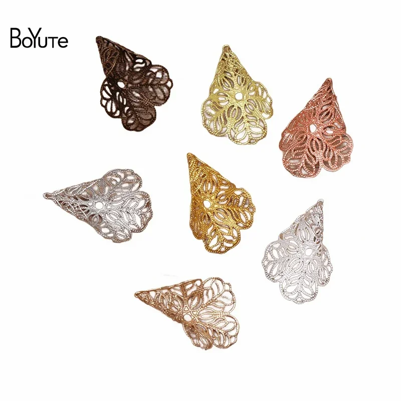 

BoYuTe (50 Pieces/Lot) 23*28MM Morning Glory Filigree Bead Caps Metal Brass Diy Handmade Jewelry Accessories Wholesale