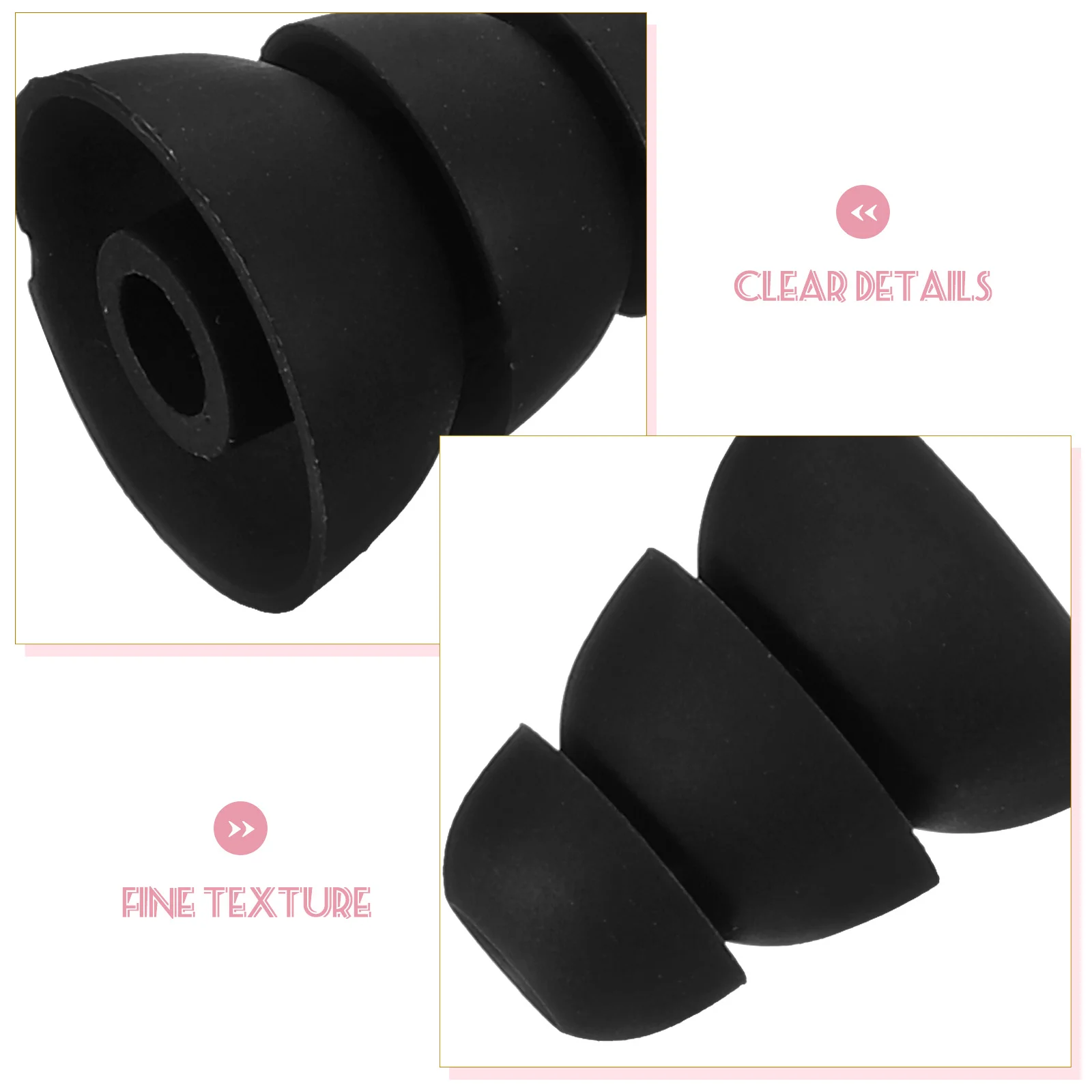 

Three Layers 3.8Mm L Size Black Silicone Ear Tips For In-Ear Earphones Noise Isolating Soft Replacement Eartips Compatible