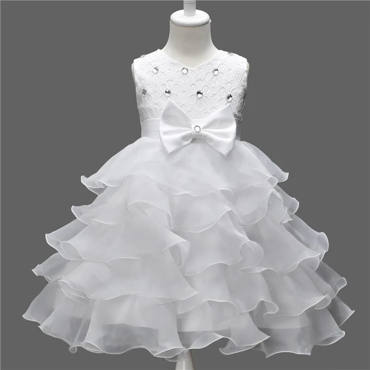 Girls Princess Flower Wedding Fluffy Gown Kids Dresses For Girls Birthday Party Tutu Dress Children Elegant Vestidos for 3-8Year