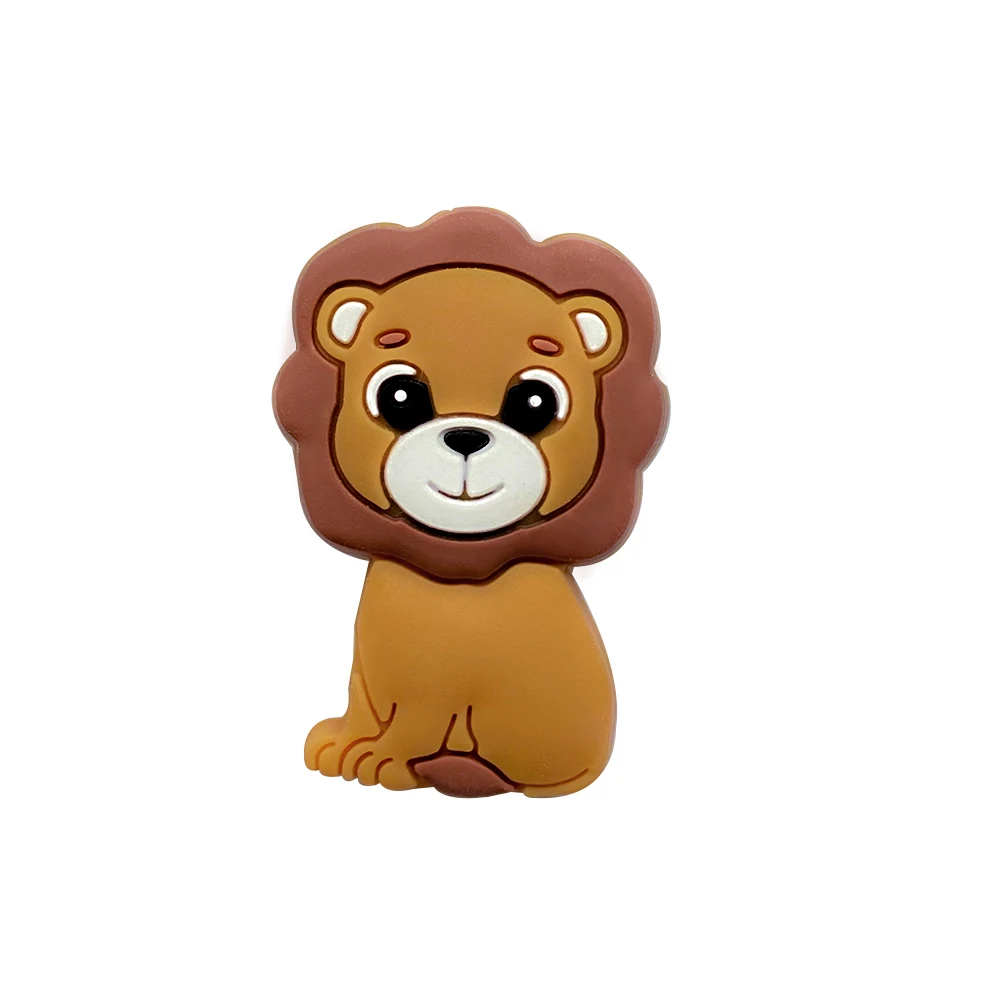 1/3/10 stücke Löwe Baby Silikon Beißring Perlen Spielzeug DIY Schnuller Kette Halsketten Anhänger Biss Kauen Nagetier Für zahnen Kinder Spielzeug – Detail 9