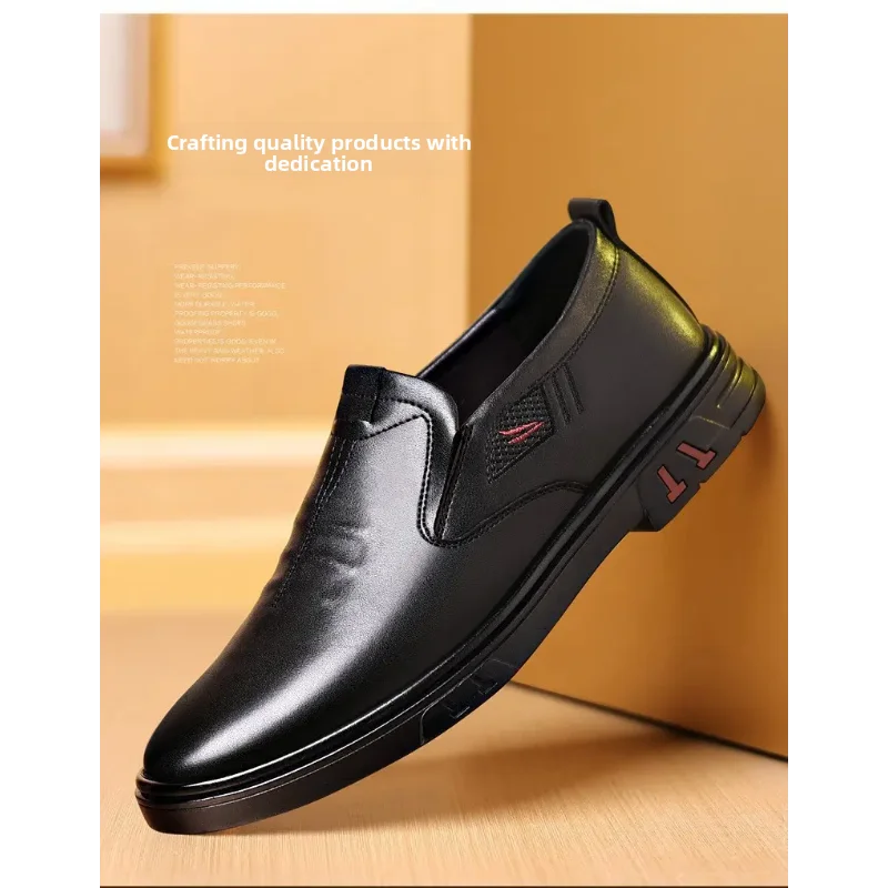 Trendy Men Slip on Formal Dress Shoes Chafe-Free Lining, Soft Elevated Sole Elegant and Versatile for Business Daily Matching
