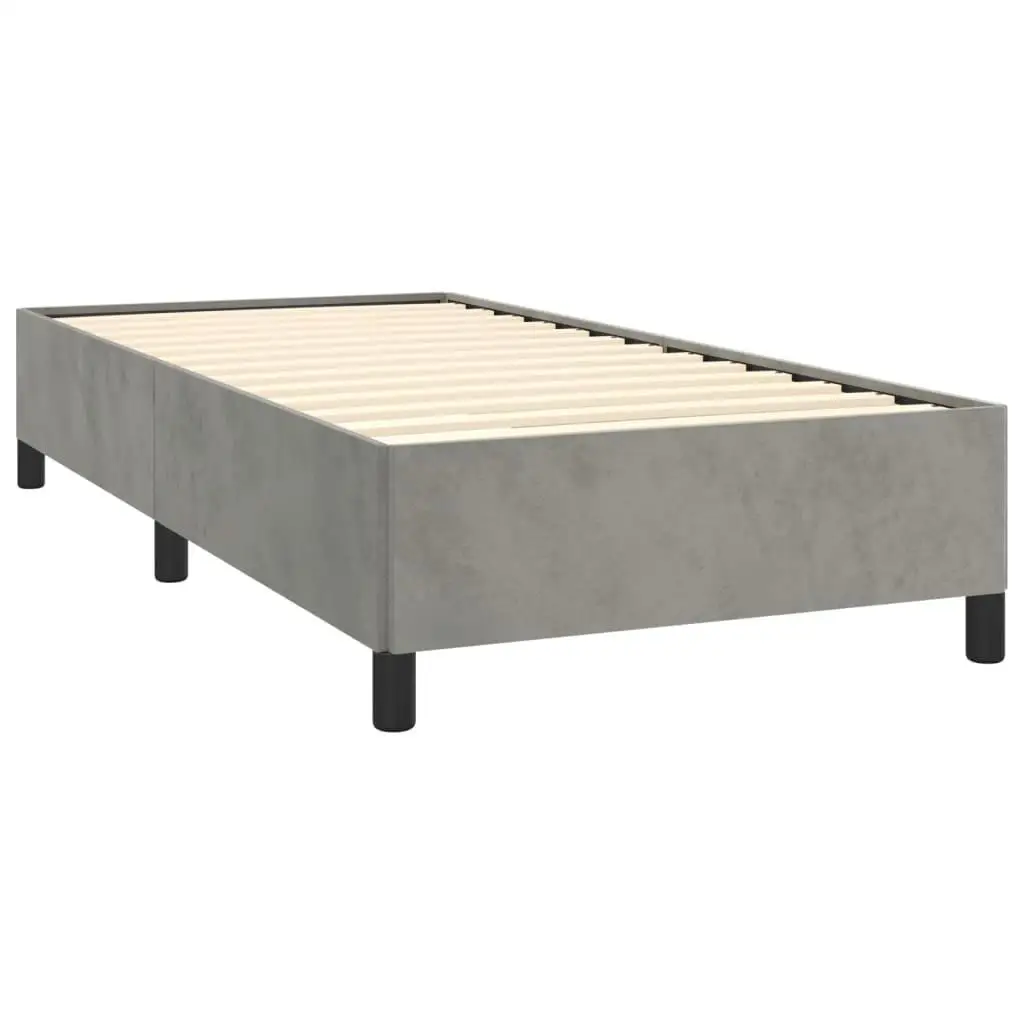 Estructura de cama doble gris claro 39,4x74,8 Terciopelo - Sin colchón incluido, diseño moderno