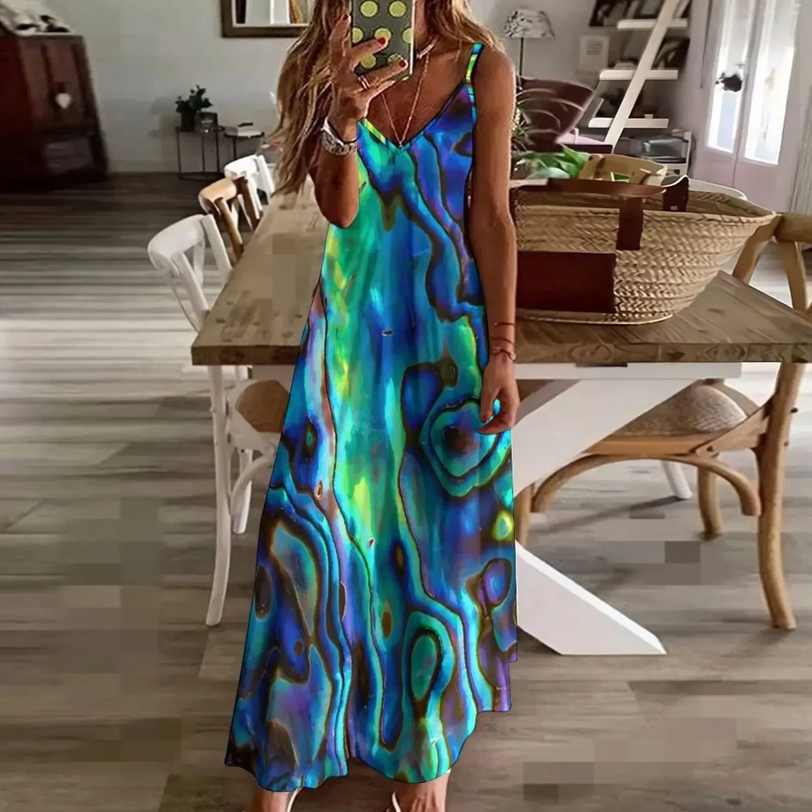 Zealand Paua Shell - Kiwi Design Kiwiana Maori Sleeveless Dress women\'s dresses luxury beach dresses Dress