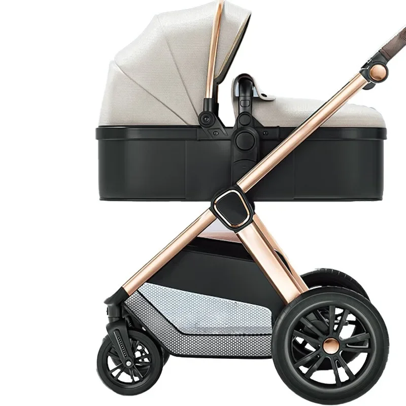 Baby strollers, portable, sitting, reclining, folding, shock-absorbing, two-way newborn children's carrying basket