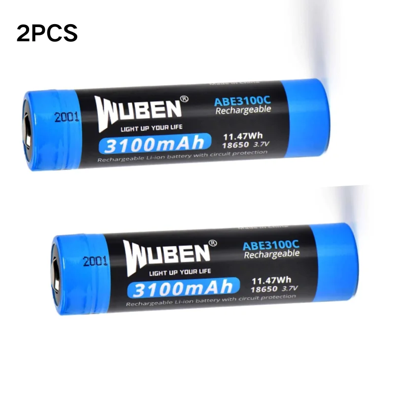 WUBEN ABE3100C 18650 3100mAH battery Rechargeable protected