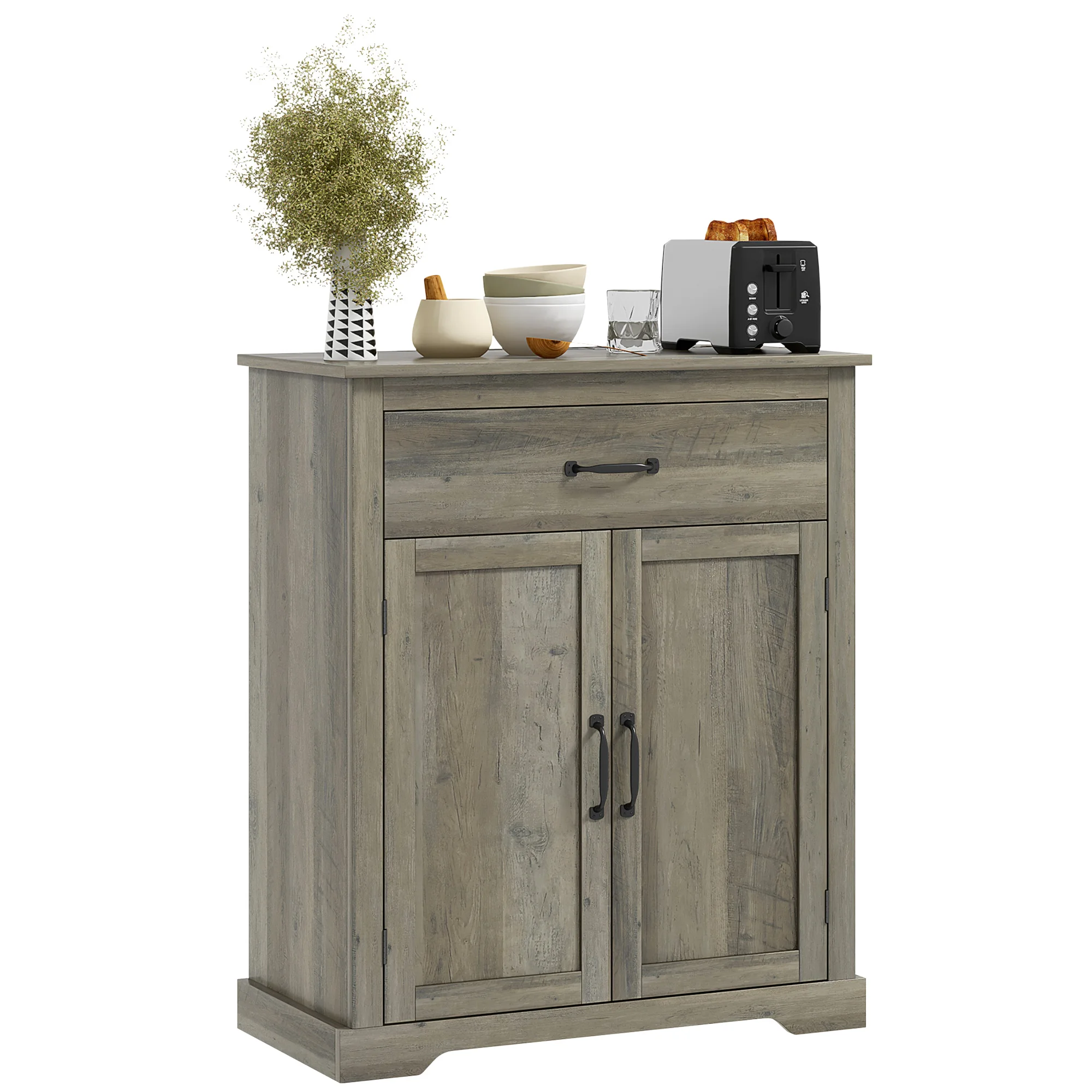 

Homcom Sideboard Buffet Table, Modern Storage Cabinet, Gray