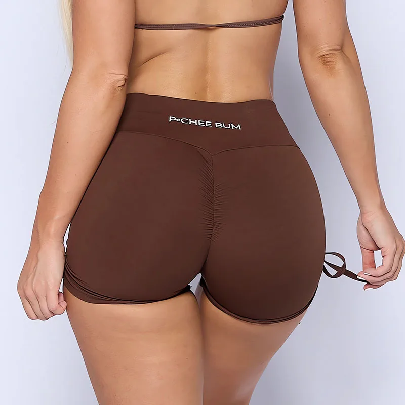 Pchee-pantalones cortos deportivos sin costuras para mujer, Shorts de Yoga con cintura en V, realce de glúteos, ciclismo, trotar, Fitness, gimnasio