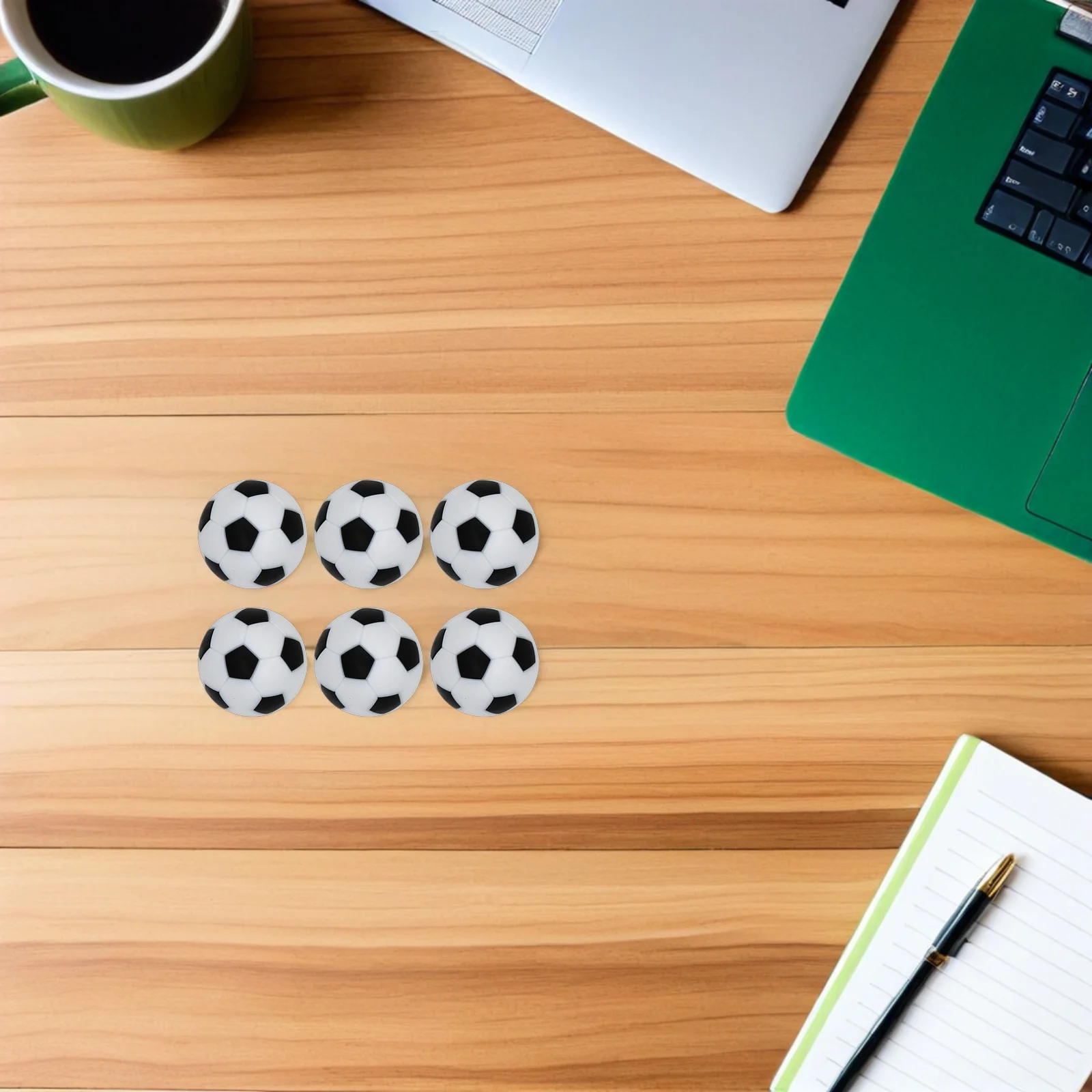 6 pçs mini bolas de futebol de mesa compacto leve para casa loja shopping matraquilhos acessórios substituição adulto futebol