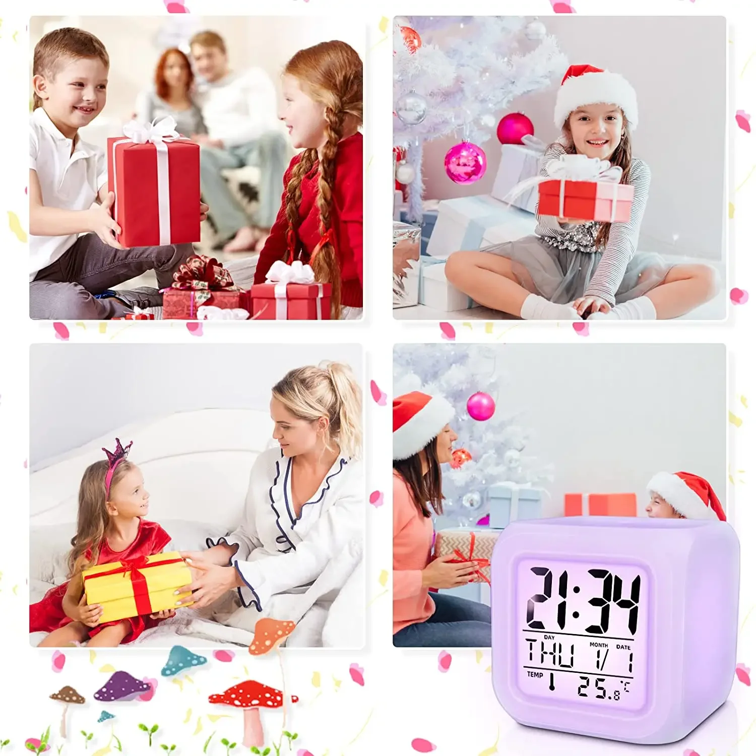 Lovely Colorful Cube Alarm Clock - Creative Luminous Home Alarm Clock