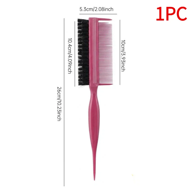 *Dual-Sided Rat Tail Hair Comb Nylon Boar Bristle Anti-static Hair Parting Tool for Women Home Hairdressing