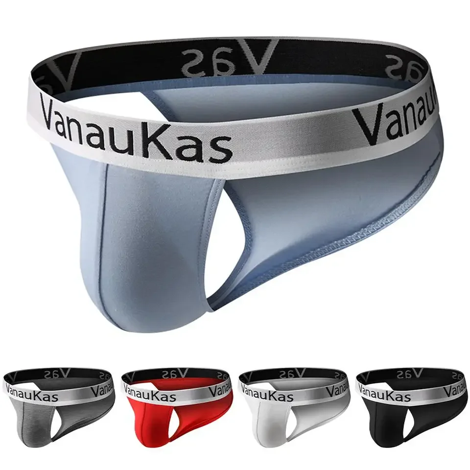 

Cotton Panties Breathable Briefs Classic Style Color Matching New Condition Soft Material Classic Style Men's Underwear Black