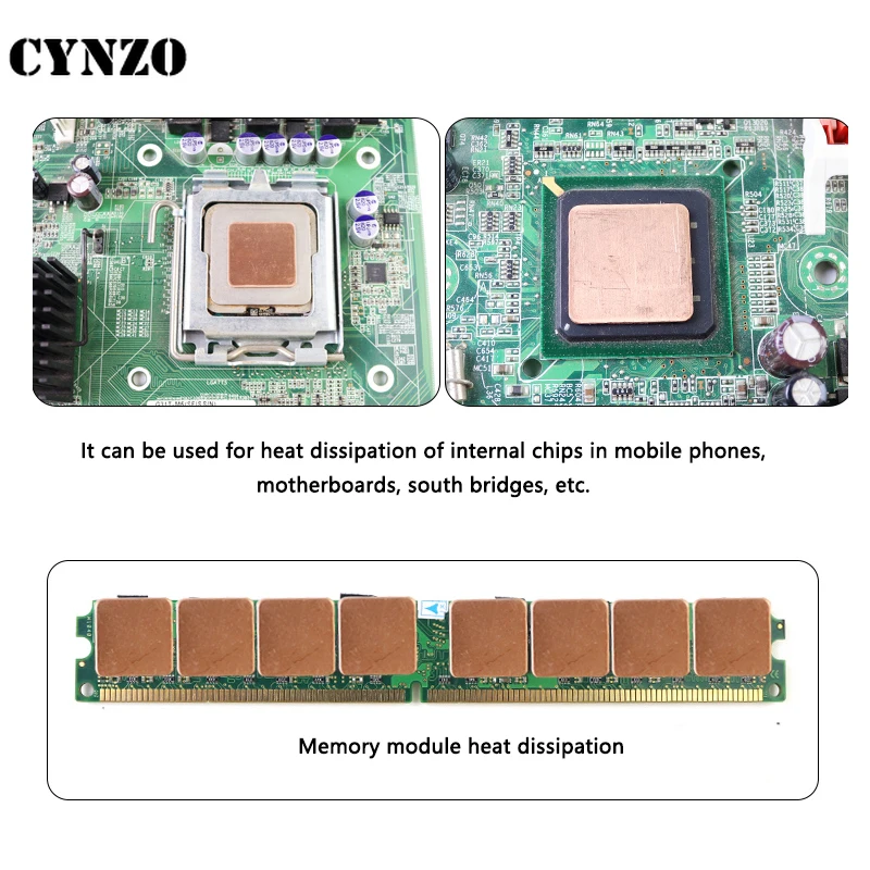 Notebook Copper Heatsink Sheet MOD Computer Motherboard/North South Bridge/Memory/Router Heat Conduction Shim 15*15/20*20mm