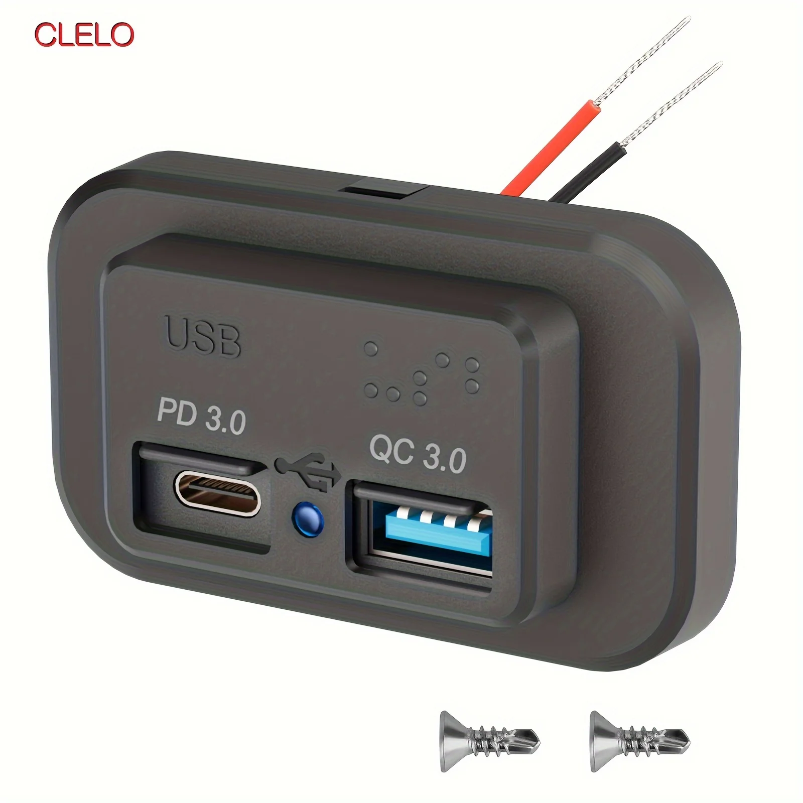 12V/24V RV USB Outlet Dual Quick Charge PD3.0 Type-C (USB C) & QC3.0 USB-A Waterproof Power Socket Car Charger Adapter for RV Tr