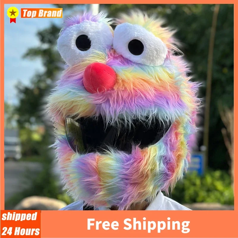 

Motorcycle Helmet Covers Cartoon Plush Helmet Protective Cover Helmet Full Face Covers For Funny Personalized Riding Helmets