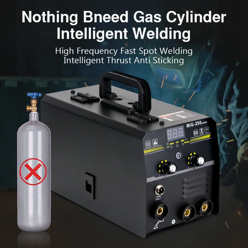 250A Mig MMA TIG Gasless Welding Machine 3 In 1 Super 220V Welding Equipment Intelligent Adjustment  IGBT Inverter Welder