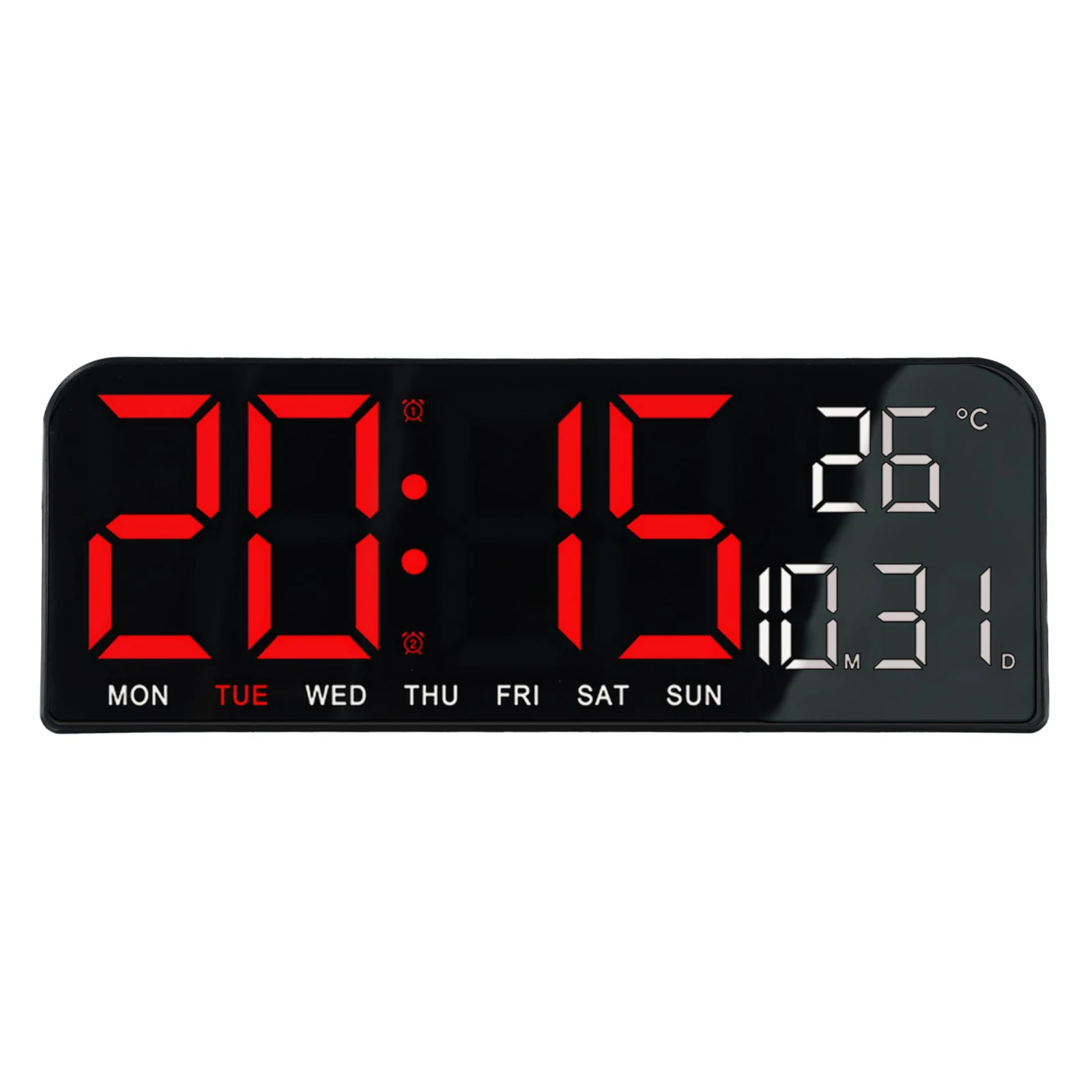 For Living Rooms Wall Mount Clock Large Screen Clock Date And Week Display Multi-function Clock Temperature Display