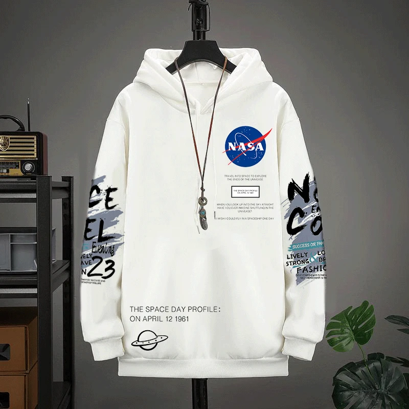 

Зимняя коллекция 2024: Свободная толстовка с креативным принтом, повседневный топ для подростков и молодежи, смесь полиэстера и спандекса