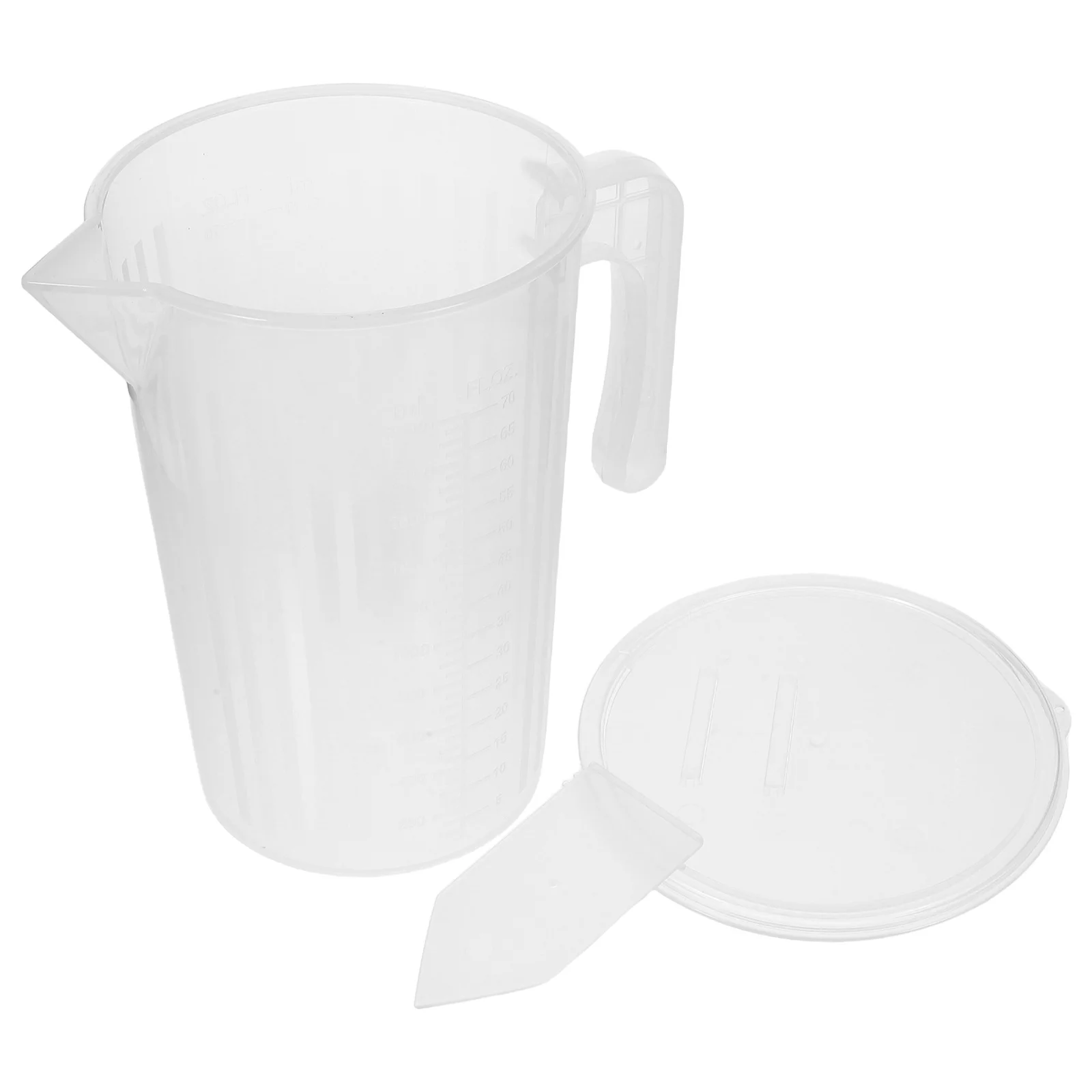 

2000ml Plastic Measuring Cup Sliding Lid Dual Side Clear Scale Large Capacity Baking Cooking Plastic Mixing Pitcher