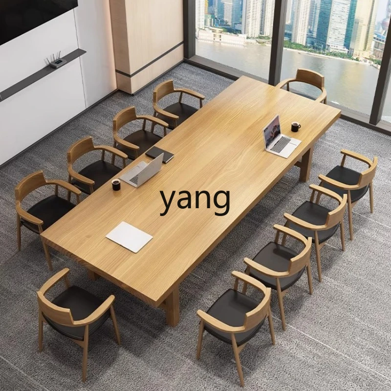 

LH Natural Wood Light Luxury High-End Long Table Business Training Negotiation Large Work Desk
