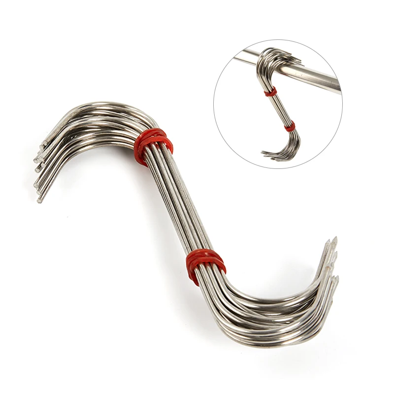 

20Pcs Stainless Steel Hook Bacon Sausage Bold and Long Hook Meat Hook S Hook for Butcher Shop Kitchen Baking Tools