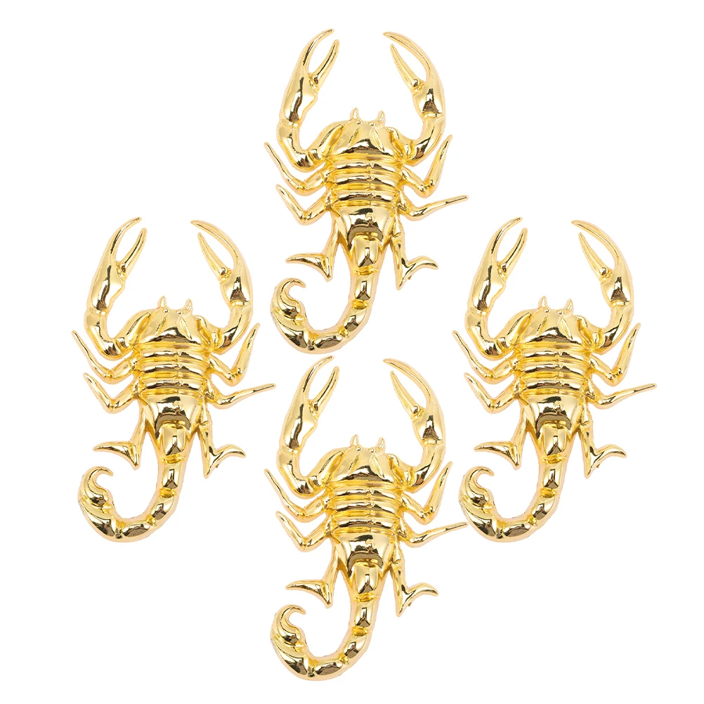 

4Pcs 3D Scorpion Metal Car Sticker Decal Exterior Decor Automotive Emblem Stylish Textured Design Easy Install
