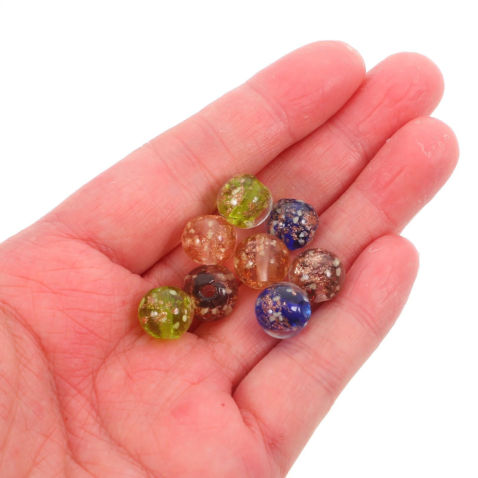 

8Pcs Glow Glass Spacer Beads Durable Shining Suitable for Necklace Bracelet DIY Jewelry Parts Beads Making 12mm Colors