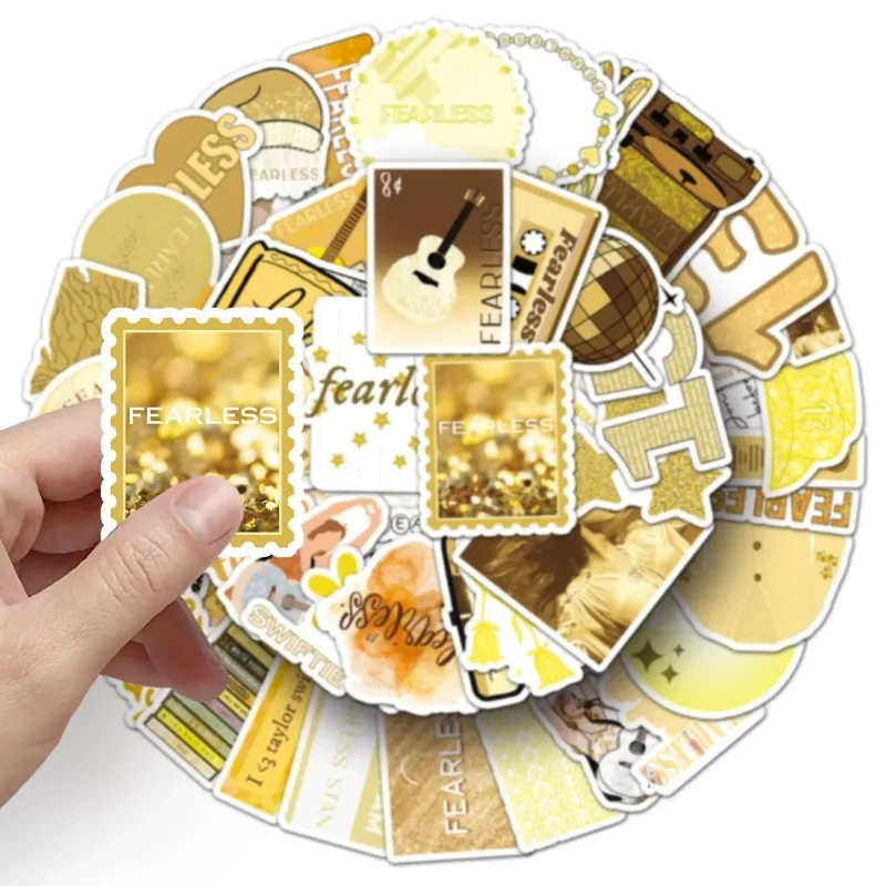10/30/50Pcs Female Singer New Album FEARLESS Lyrics Stickers Decal Laptop Phone Guitar Skateboard Decorative Sticker Toys